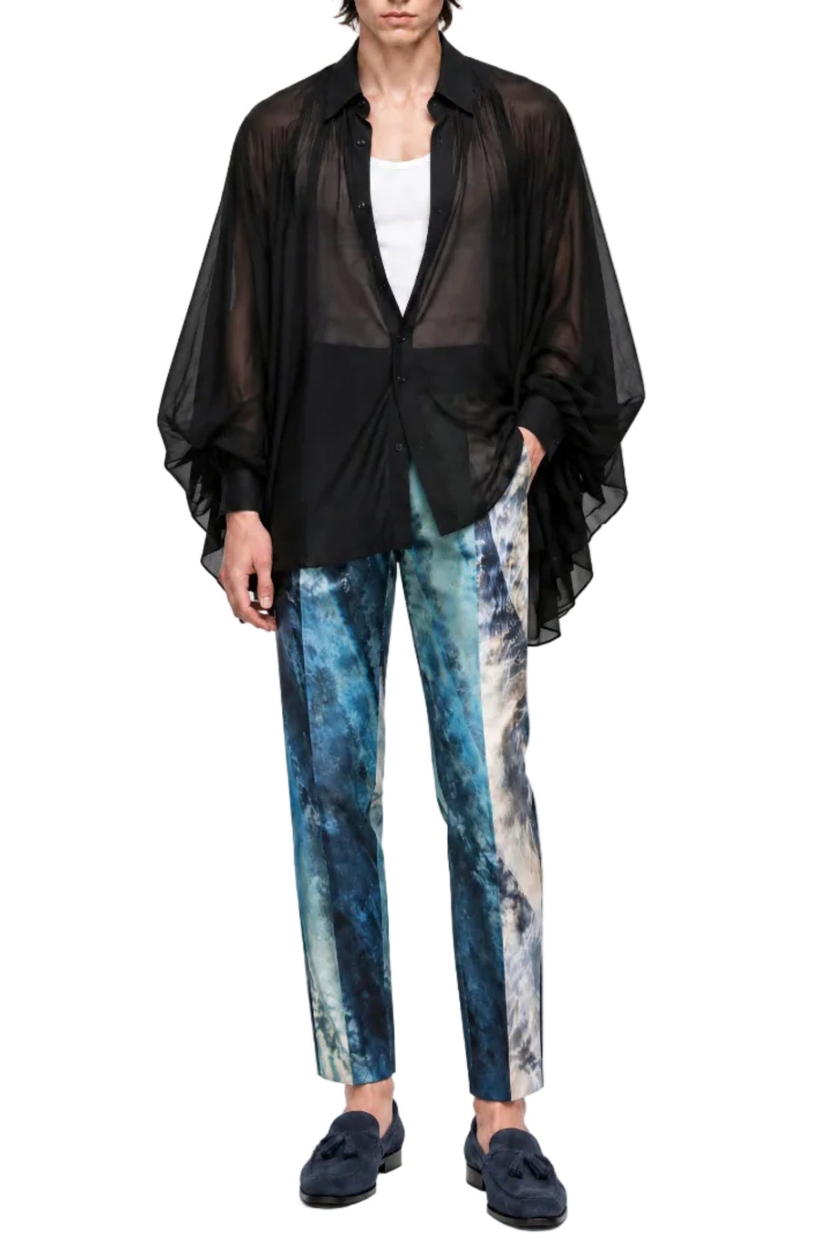 Oversized Eucalyptus Silk Blouse
