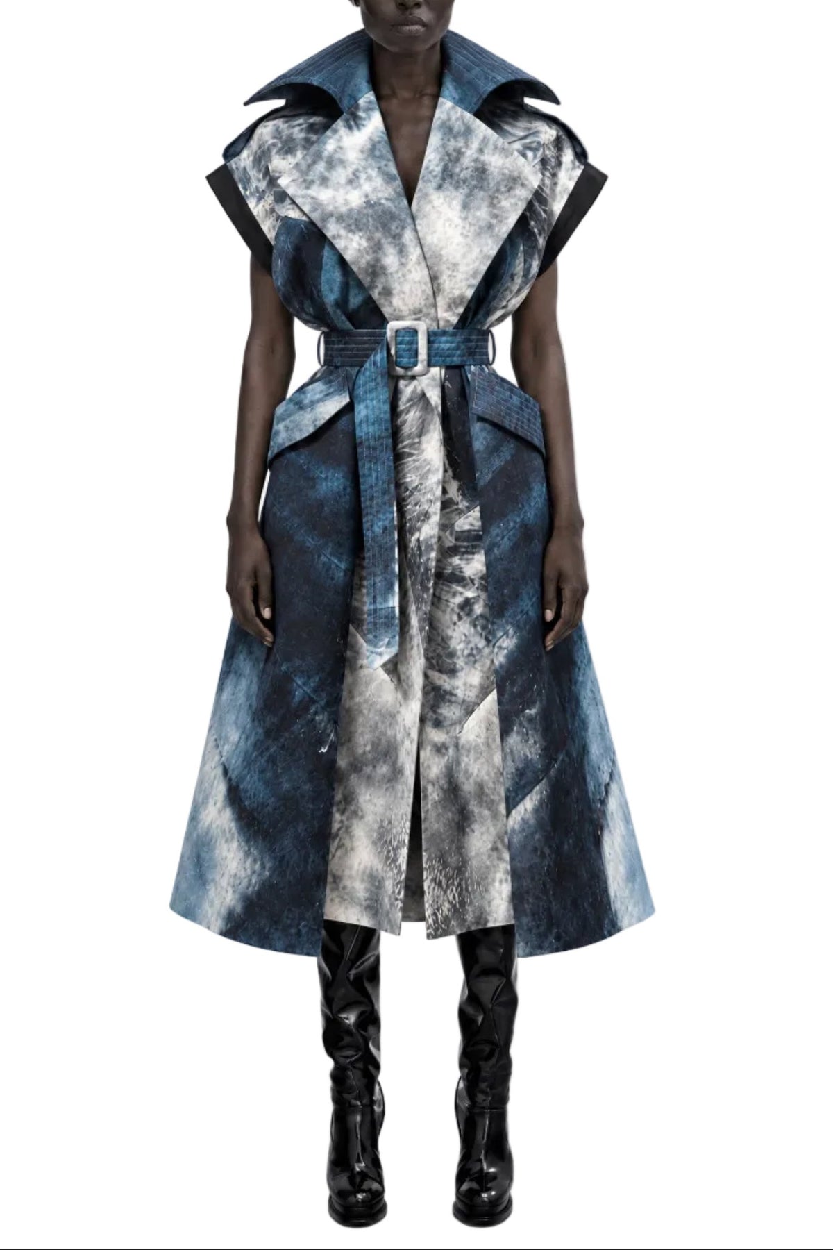 Whales Oversized Sleeveless Trench Coat