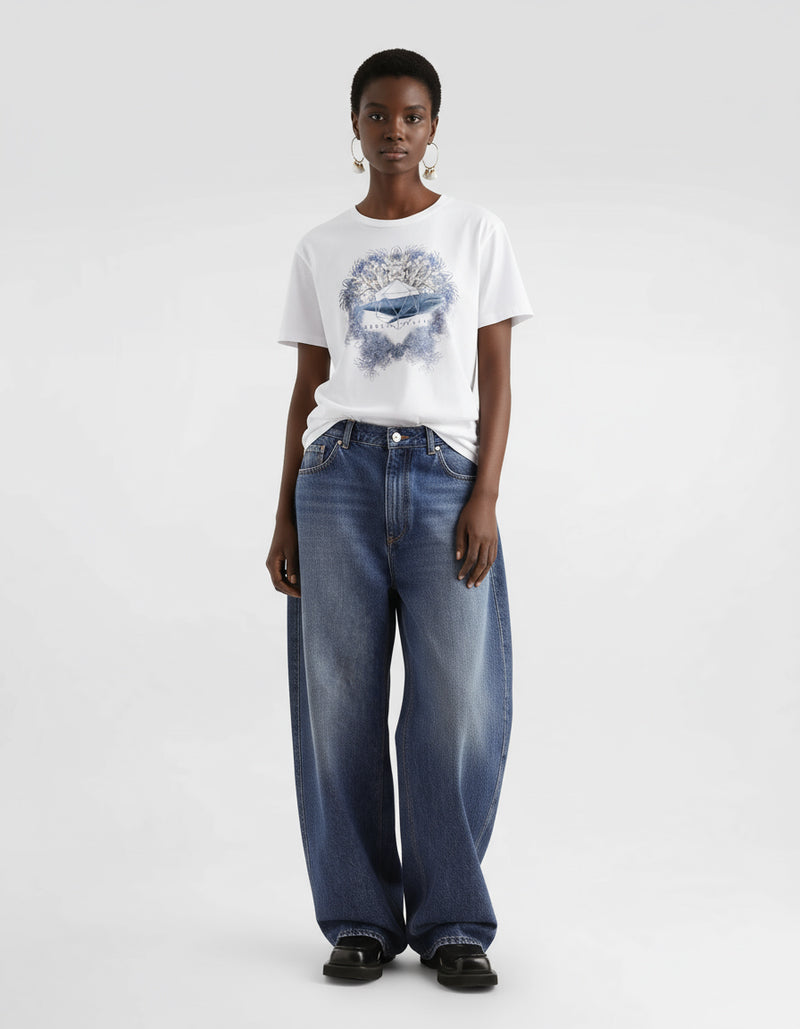 Maglietta unisex Icosaedro Eterno Bianca