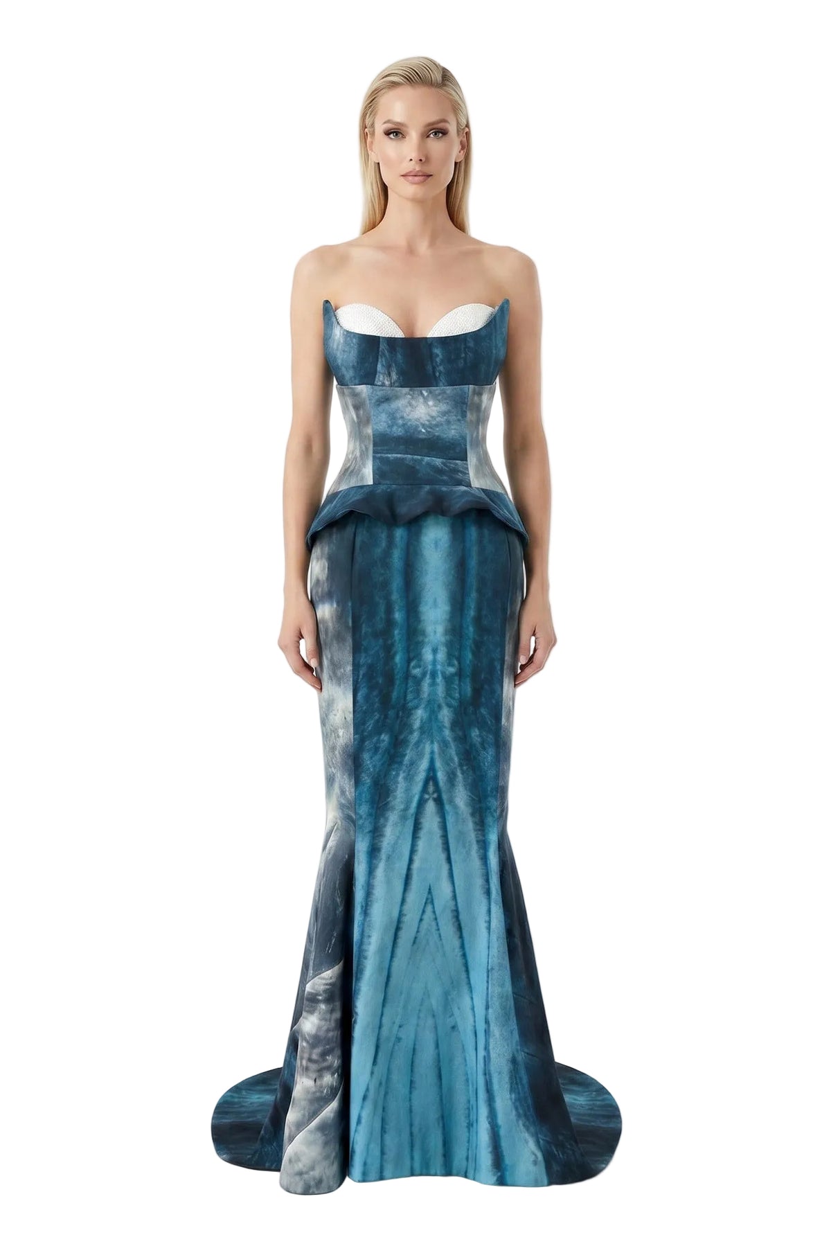 blue whale dress Organic Cotton Gown | Sustainable Couture and elegant ankle length Lorenzo Uomo Viola Black - Studio Size:XXS Petite