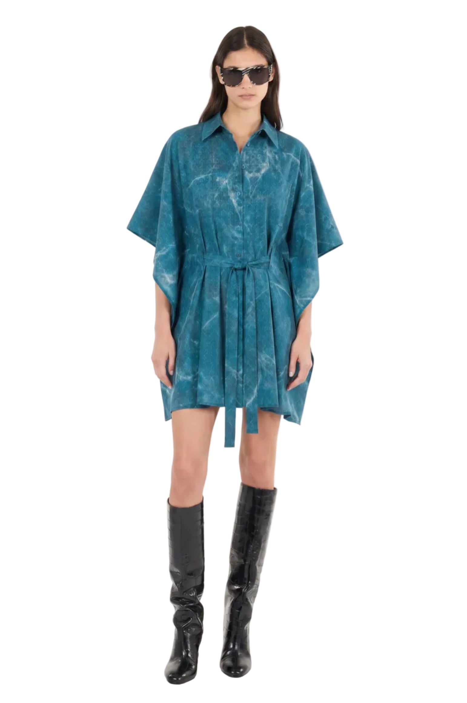 Eucalyptus Kaftan Whale Shirt Dress