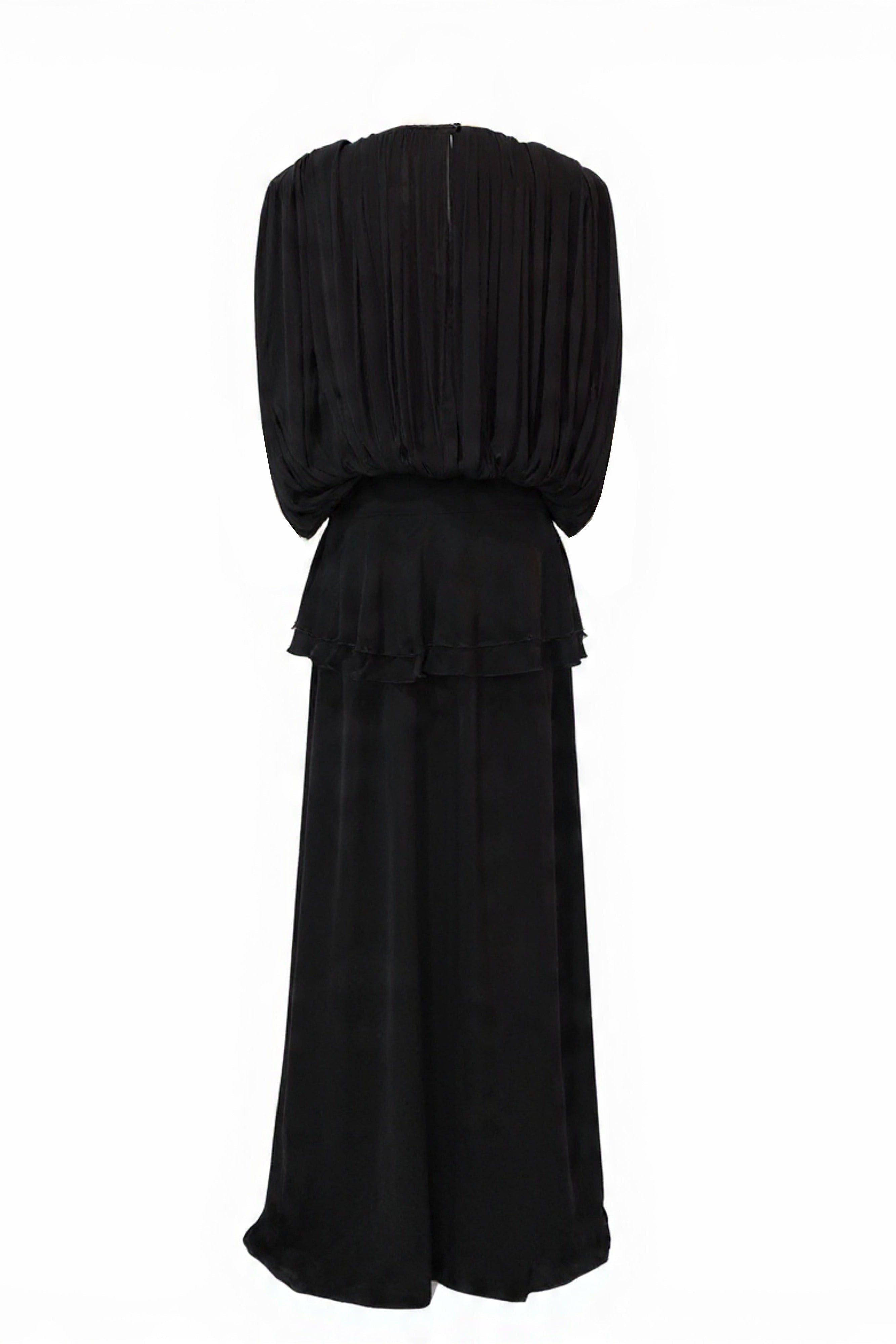 Midnight Drape Evening Gown — Eucalyptus Silk