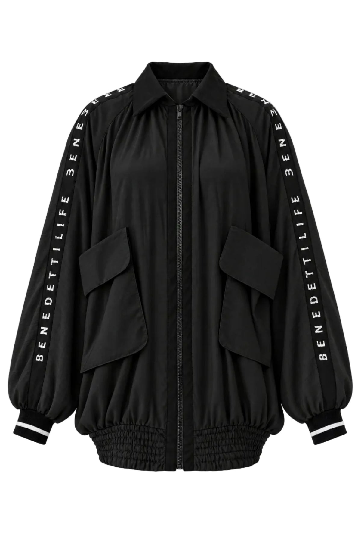 Bomber oversize in seta di eucalipto