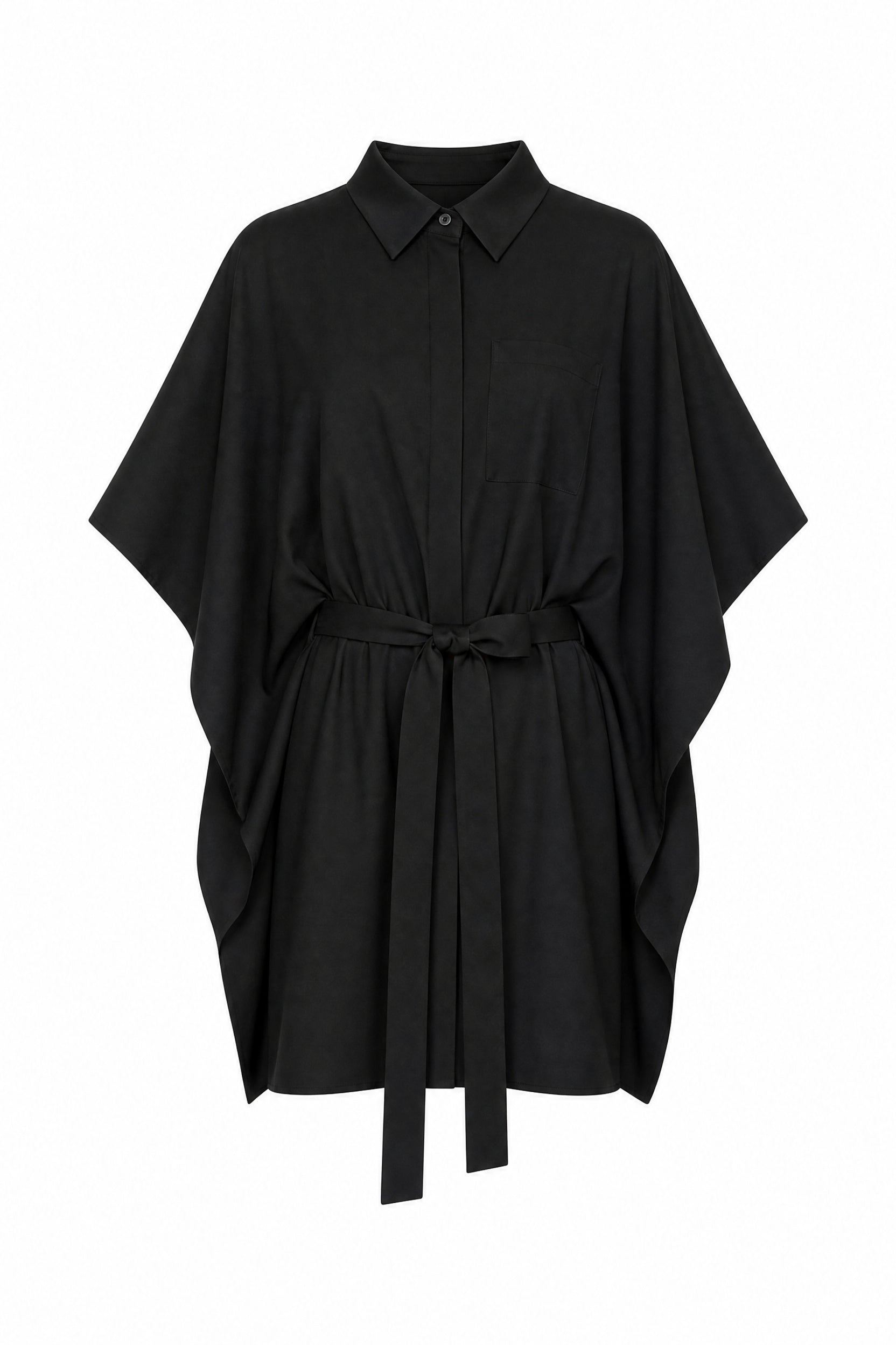 Organic Cotton Kaftan Dress — Black