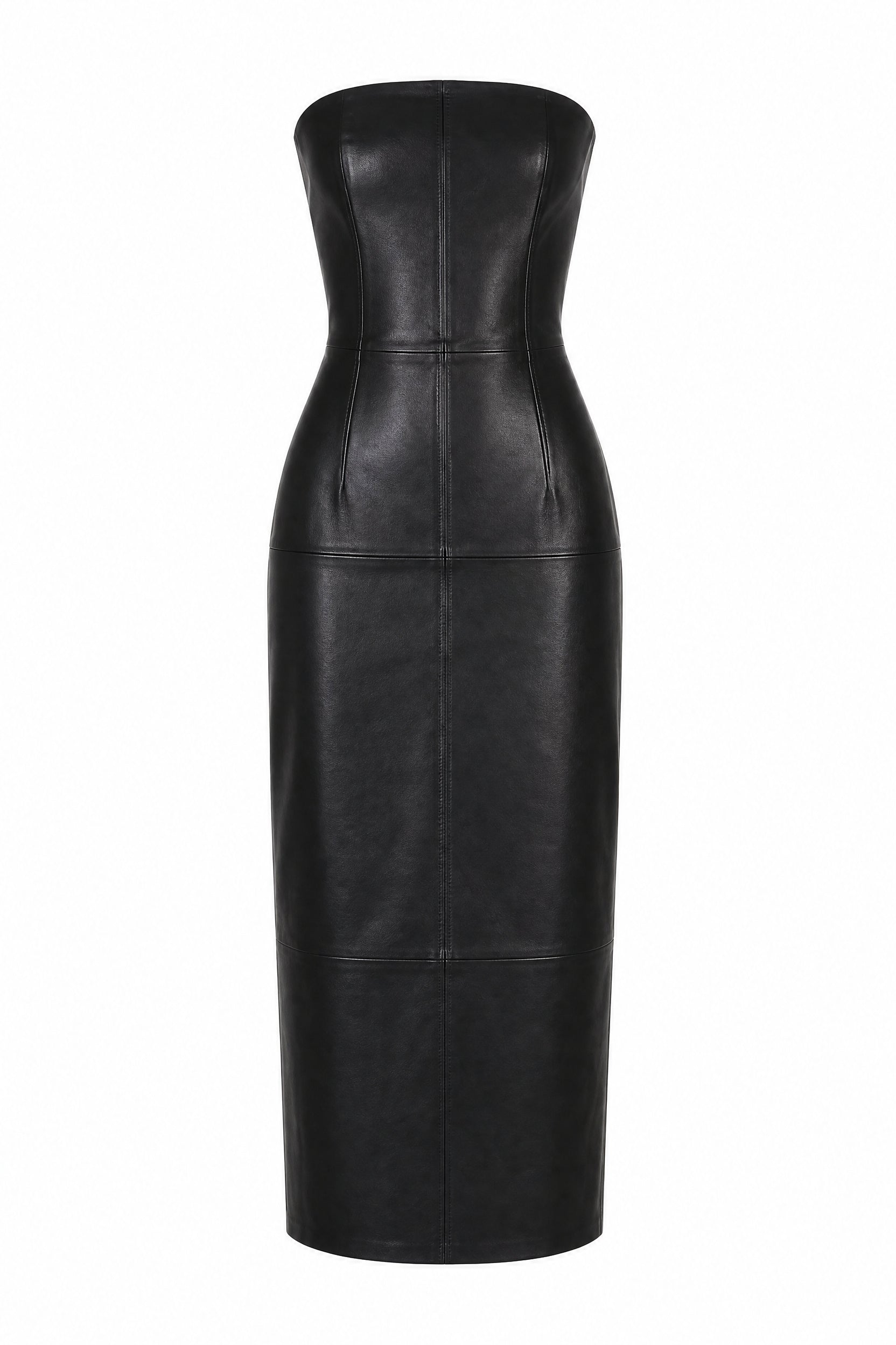 Whale Olive Leather Midi Dress