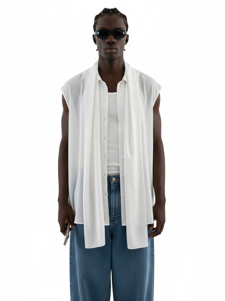 Eucalyptus Scarf Sleeveless Blouse