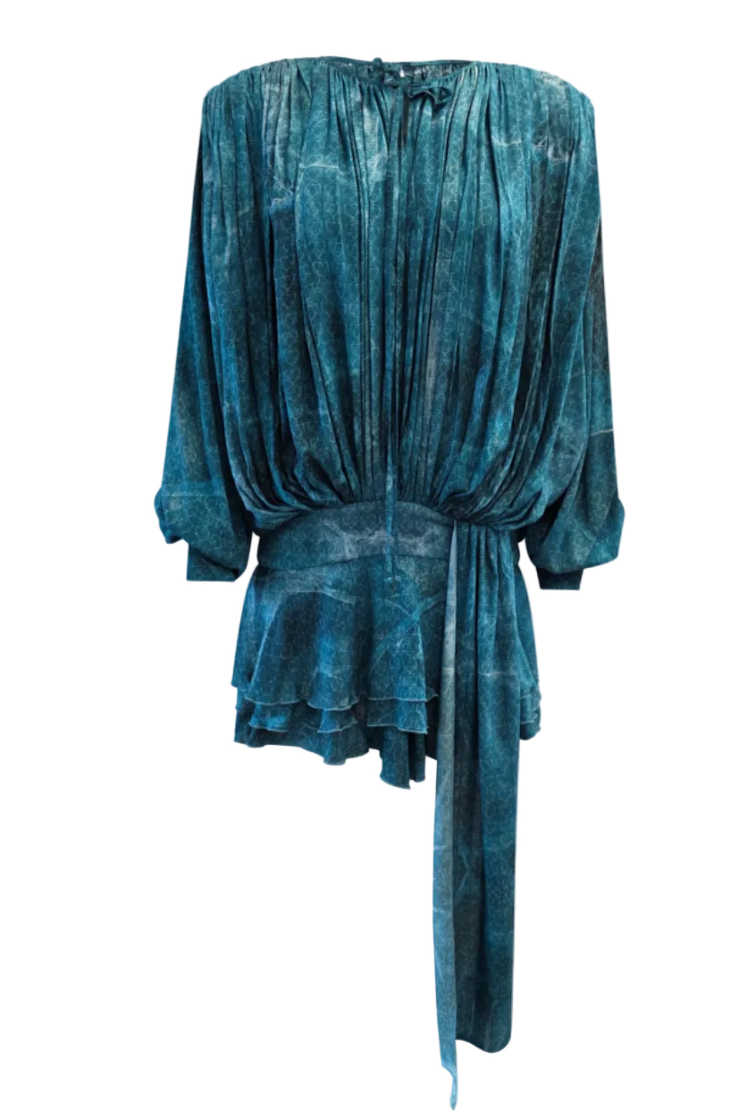 Whale Harmony Draped Eucalyptus Dress
