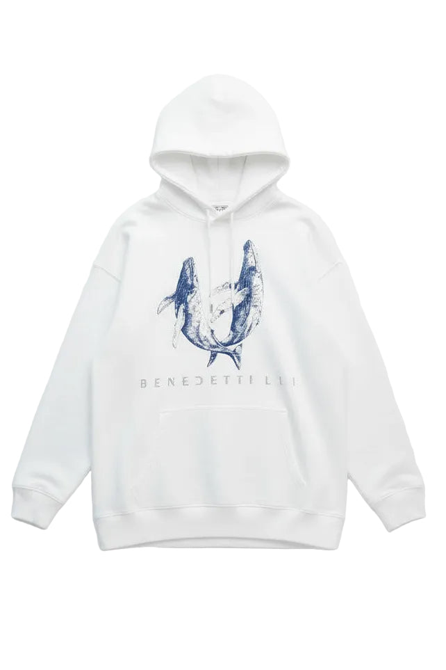 Felpa con cappuccio oversize UNISEX Whale Harmony