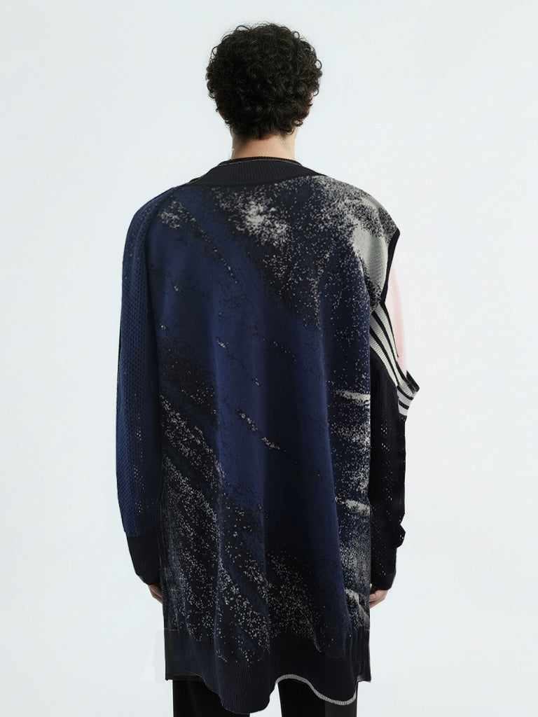 Maglione oversize unisex in maglia effetto pelle di balena