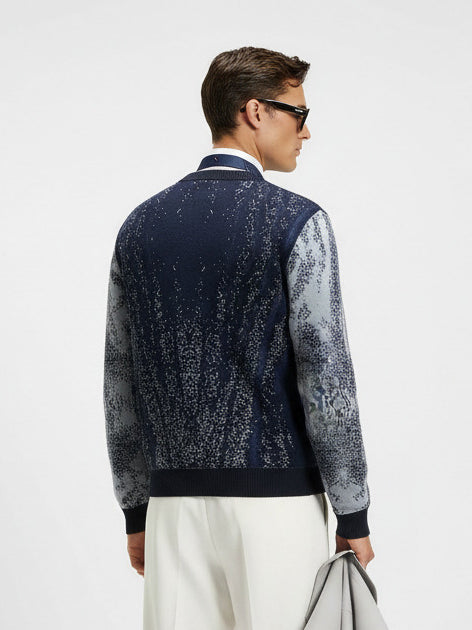 Maglione da uomo in cotone biologico effetto pelle di balena