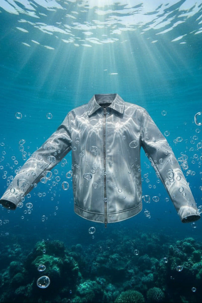 Giacca in pelle oliva da uomo