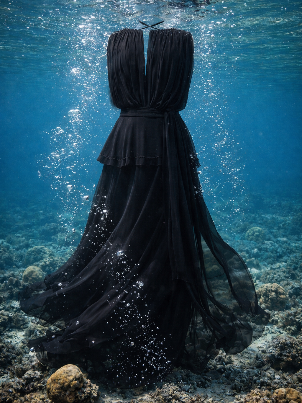 Midnight Drape Evening Gown — Eucalyptus Silk