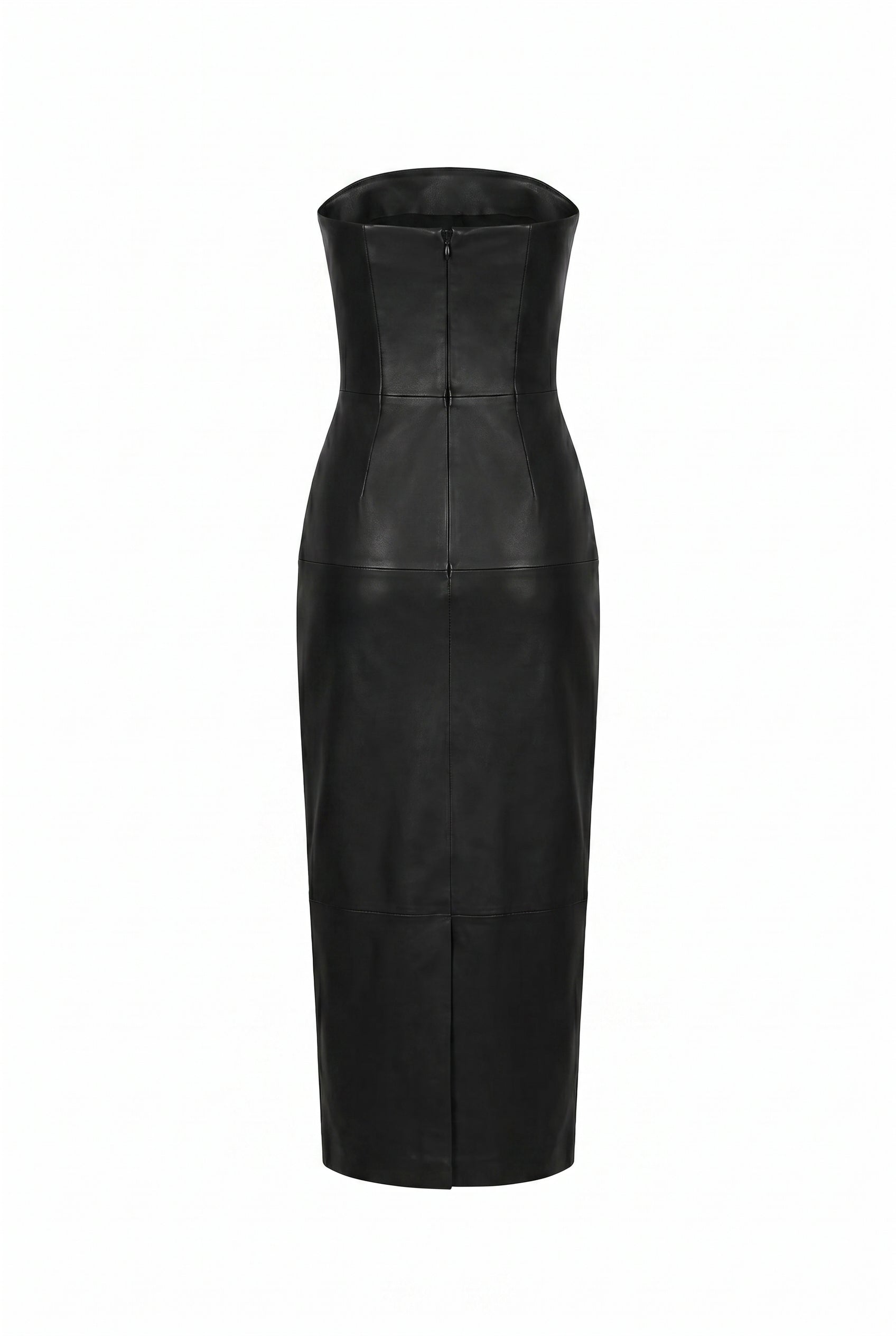 Whale Olive Leather Midi Dress