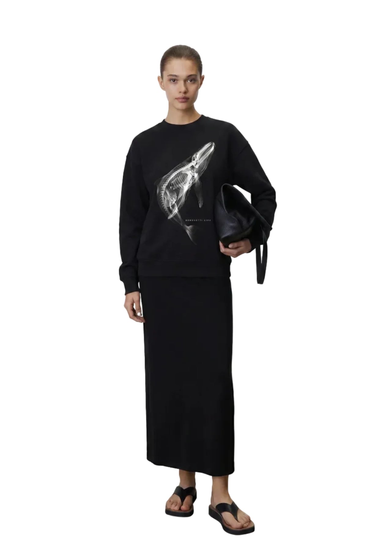 Whale Black Sweatshirt