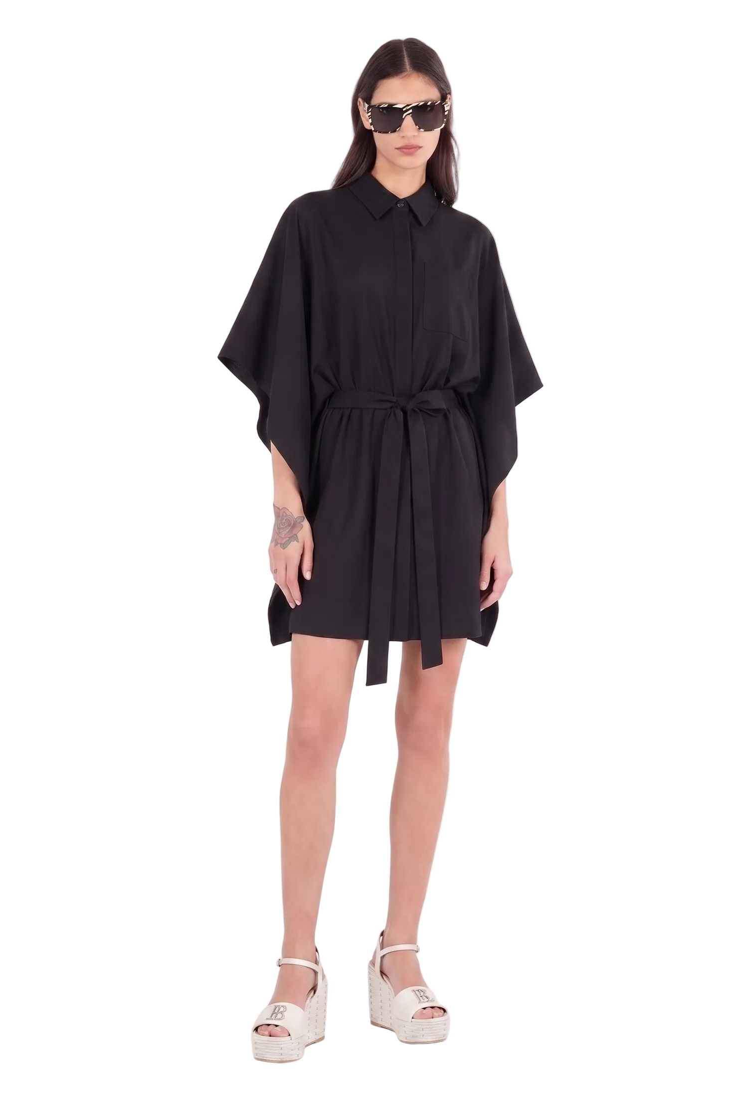 Organic Cotton Kaftan Dress — Black