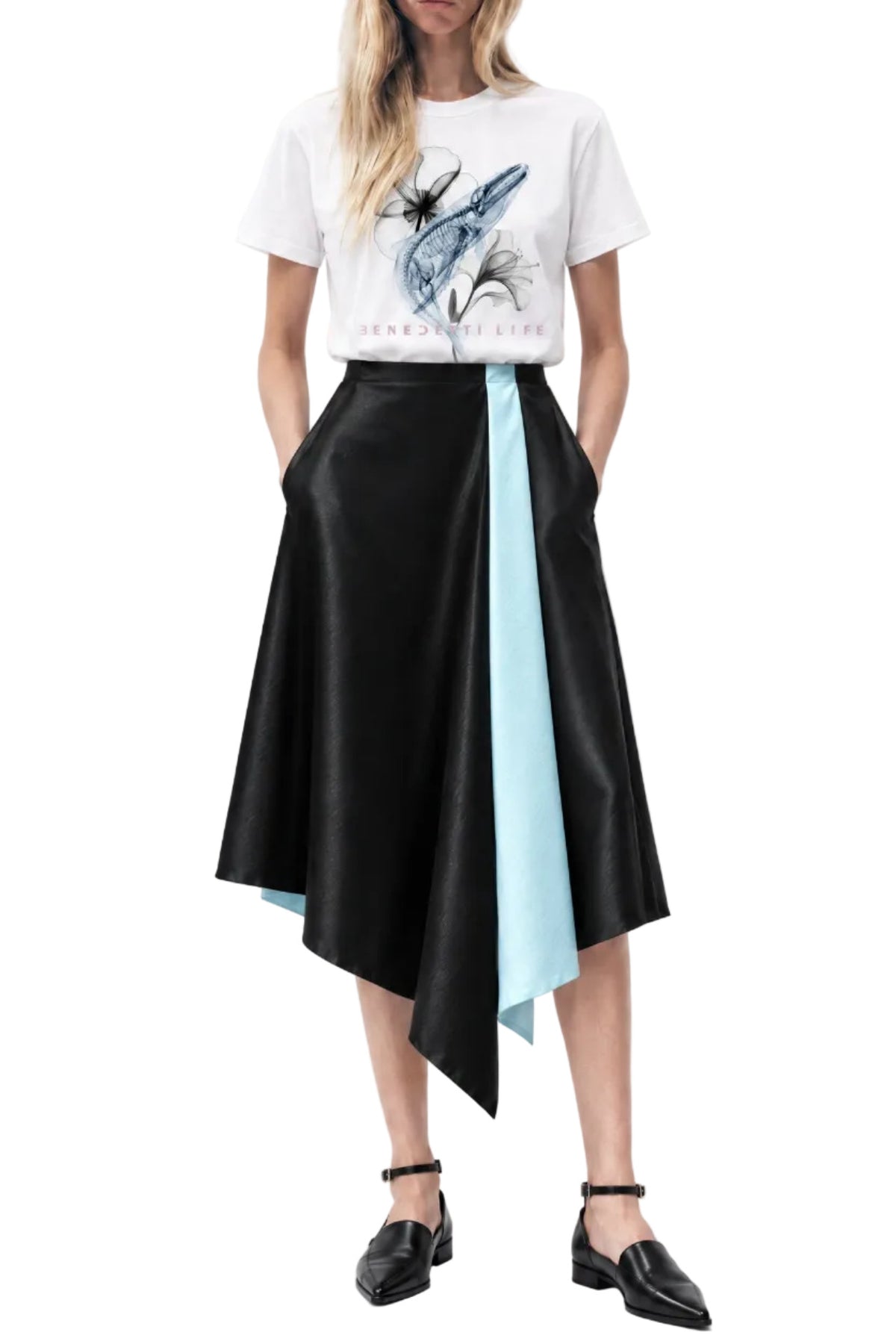 ASYMMETRIC RECY OCEAN SKIRT