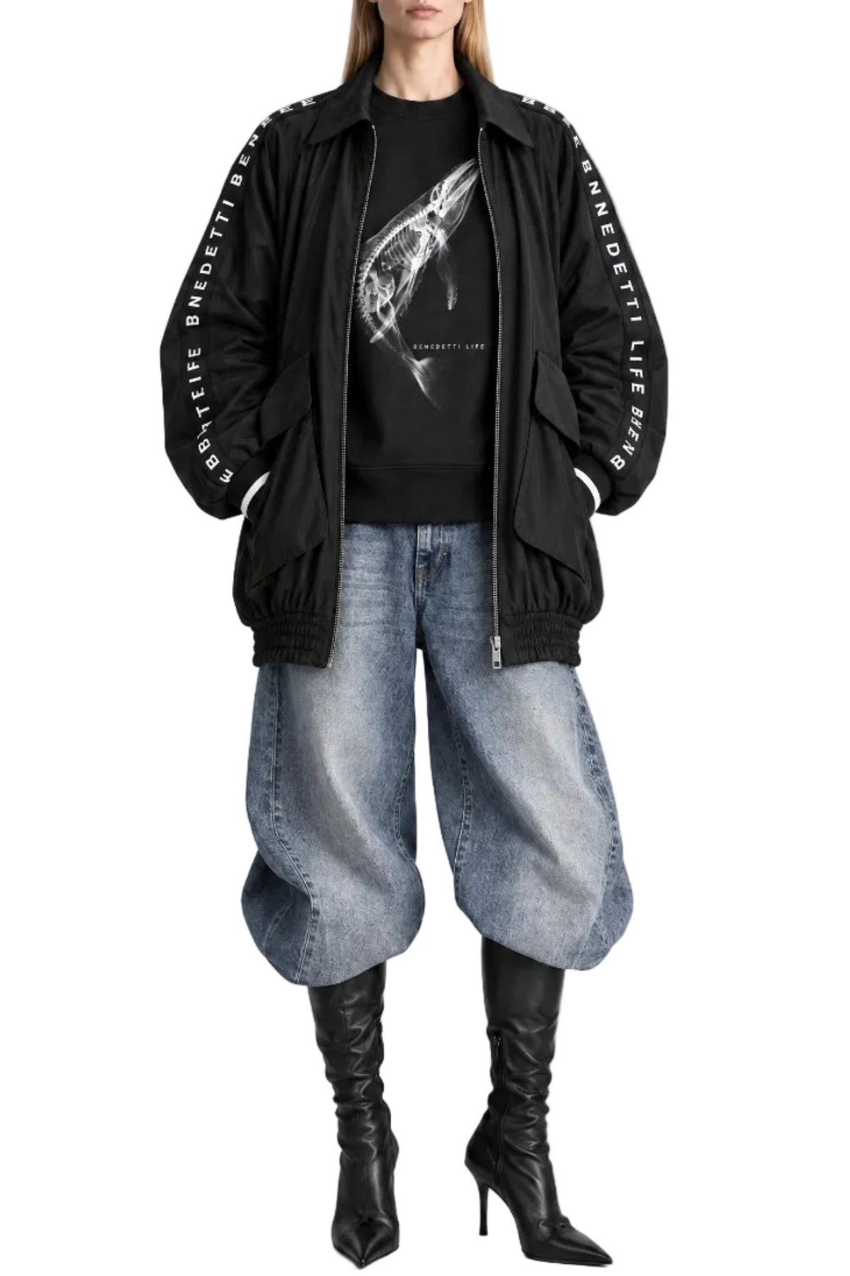 Bomber oversize in seta di eucalipto