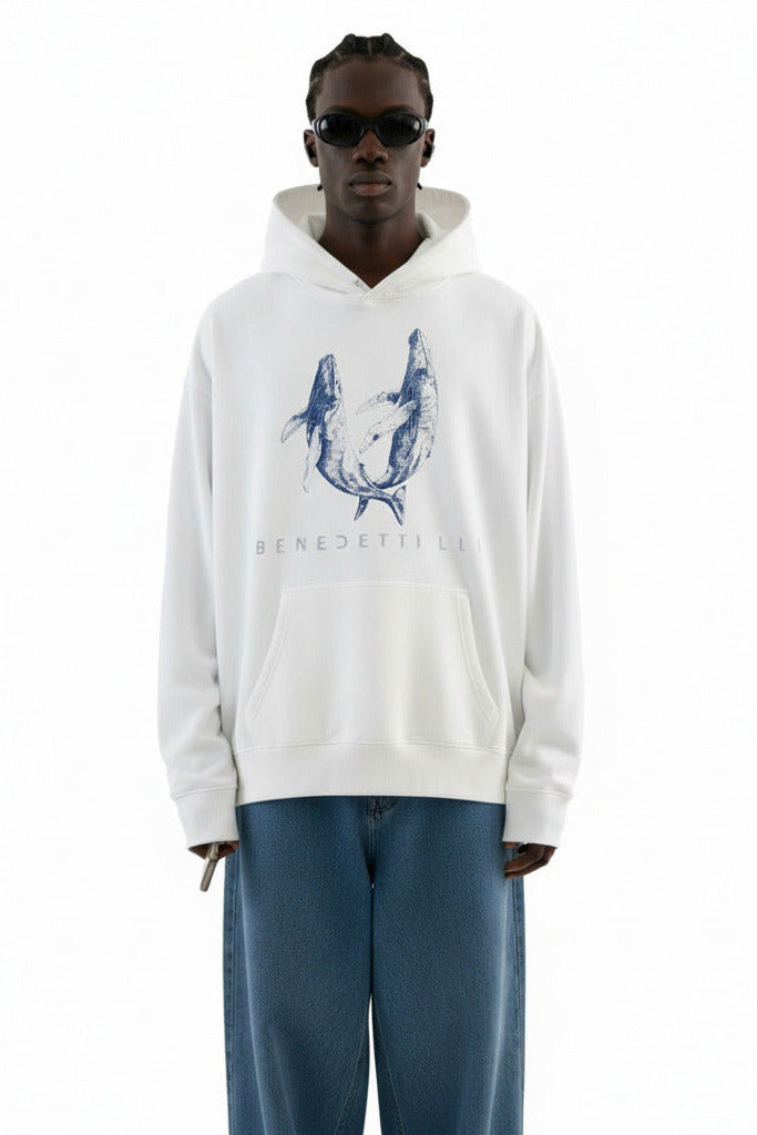 Felpa con cappuccio Benedetti Life Whale