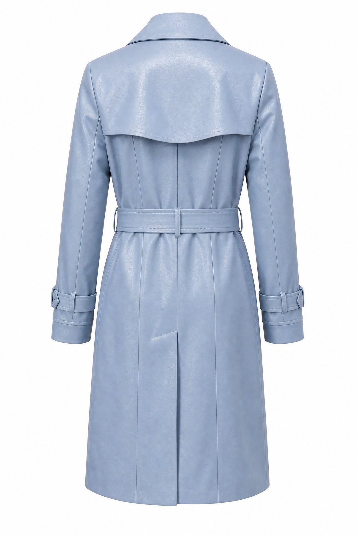 OCEAN VEGAN LEATHER TRENCH COAT