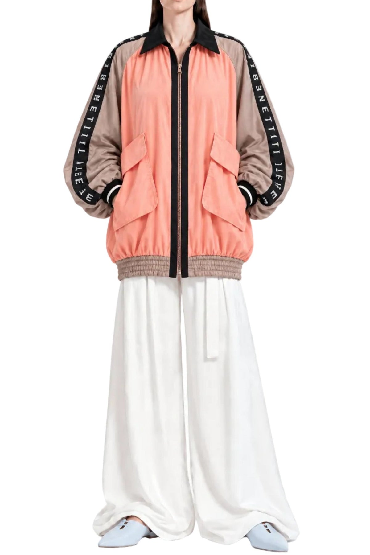 Bomber oversize in seta di eucalipto
