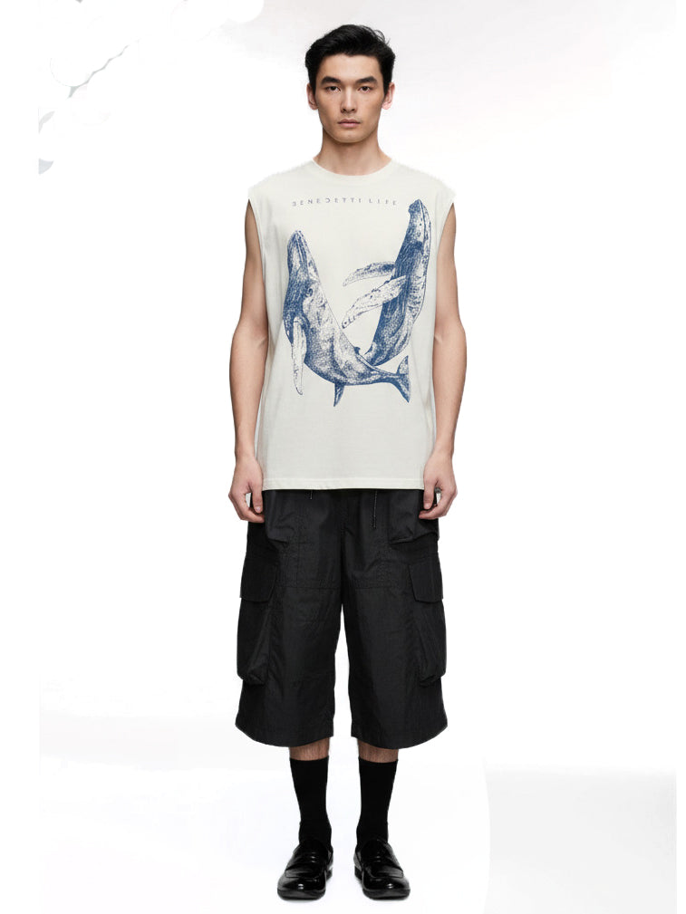 Man Whale Poem Sleeveless T-Shirt